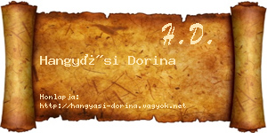 Hangyási Dorina névjegykártya